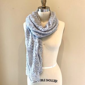 Handmade Grey knit scarf with scattered sequins